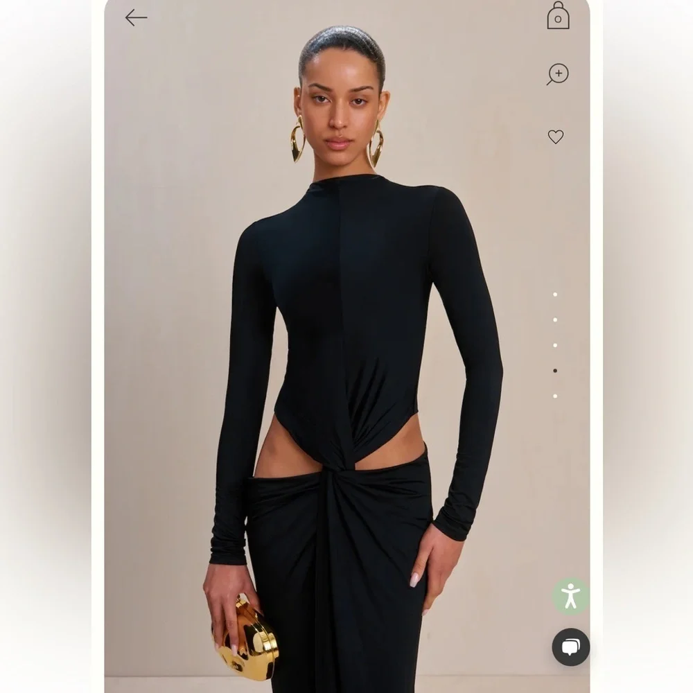 Cult Gaia Keri Dress Black Maxi cutout jersey slinky gown NWT Revolve $898 M - Picture 5 of 12